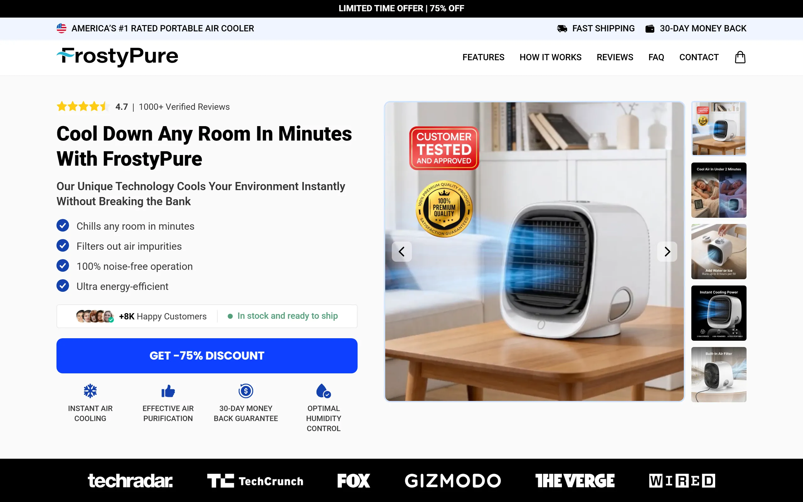 FrostyPure Portable Air Cooler - Official Offer